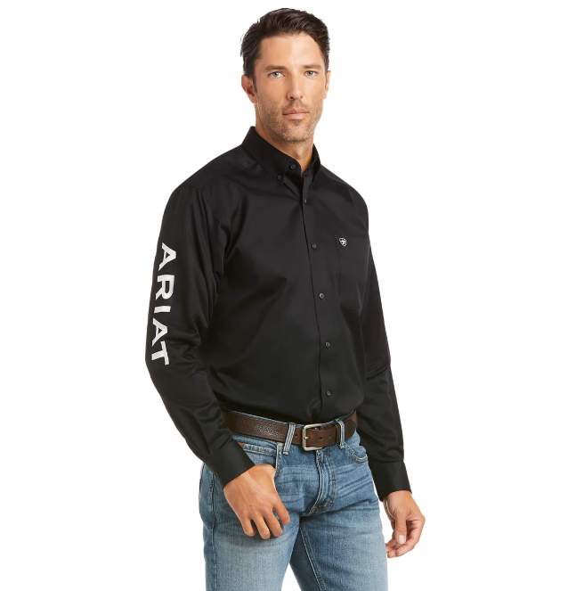 Camisa Ariat Team Logo Twill Negro Corte Fitted 10034231