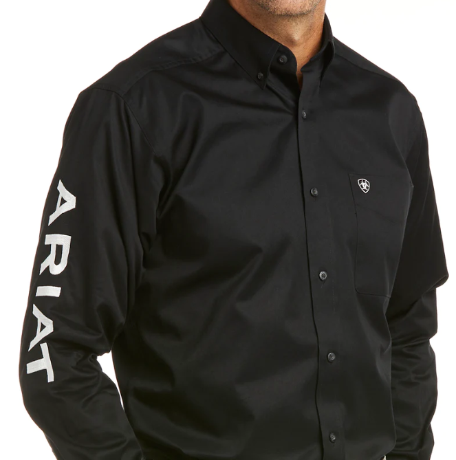 Camisa Ariat Team Logo Twill Negro Corte Fitted 10034231